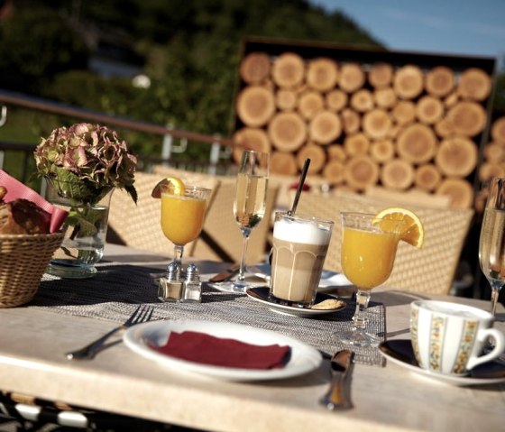 Frühstück auf der Sonnenterasse Frühstück auf der Sonnenterasse