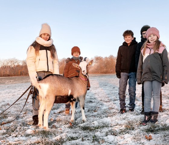 Ziegenwanderung Kindergeburtstag auf dem Vulkanhof, © Goltz | Phormat Ziegenwanderung Kindergeburtstag auf dem Vulkanhof, © Goltz | Phormat