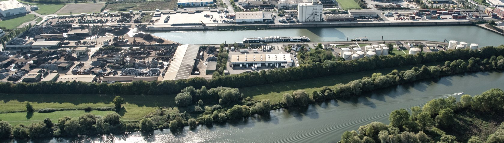 Der Hafen aus der Vogelperspektive, © Trierer Hafengesellschaft mbH Der Hafen aus der Vogelperspektive, © Trierer Hafengesellschaft mbH