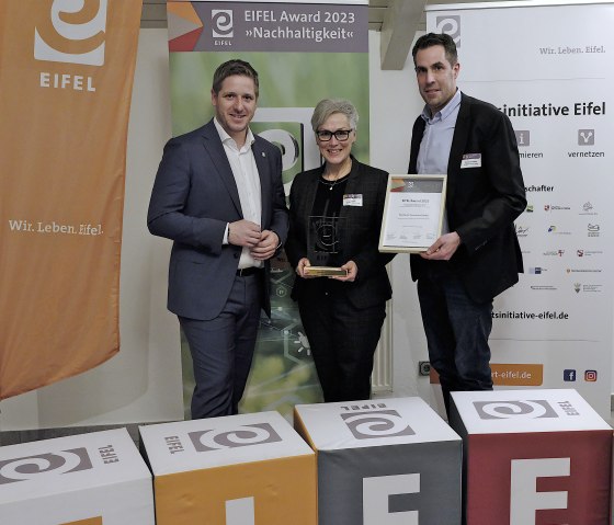 Die Nordeifel Tourismus GmbH hat den EIFEL Award Nachhaltigkeit gewonnen, © Eifel Tourismus GmbH Die Nordeifel Tourismus GmbH hat den EIFEL Award Nachhaltigkeit gewonnen, © Eifel Tourismus GmbH