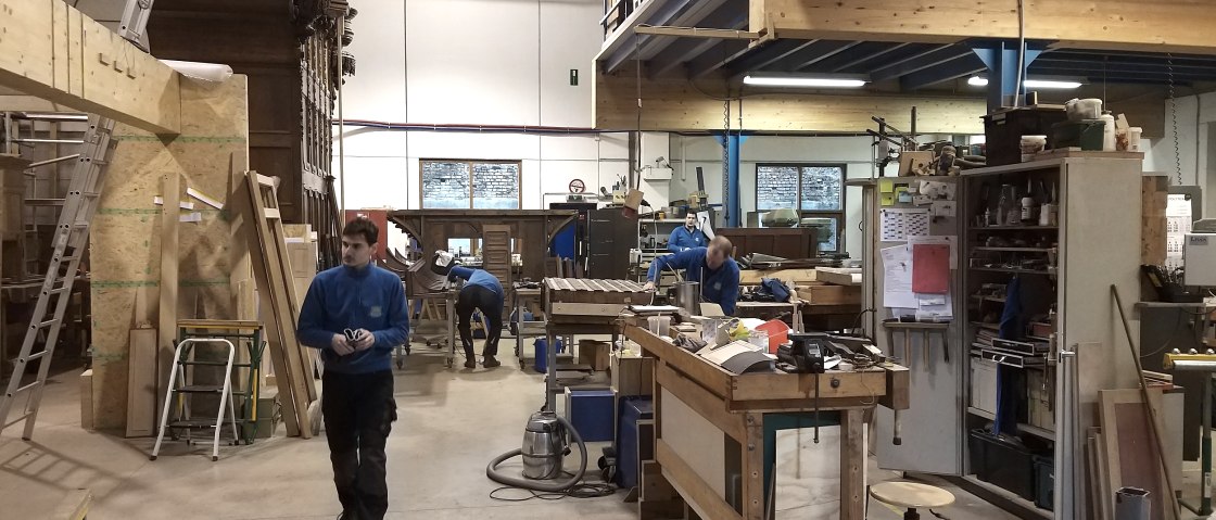 Der Montageraum beim Orgelbauer, © Orgelbau Schumacher Der Montageraum beim Orgelbauer, © Orgelbau Schumacher