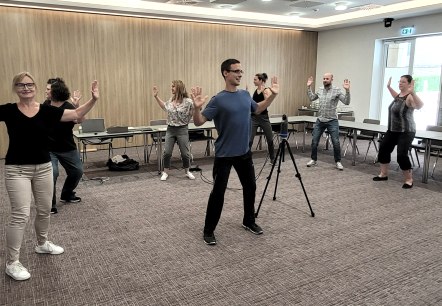 Andr&eacute; Haep bei einem Kurs bei der Bitburger Braugruppe, &copy; BeMyPT