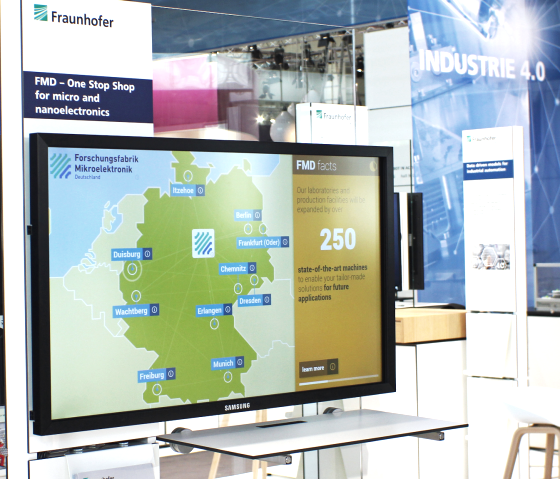 Eine f&uuml;r die Forschungsfabrik Mikroelektronik Deutschland entwickelte Web-App, &copy; loewn