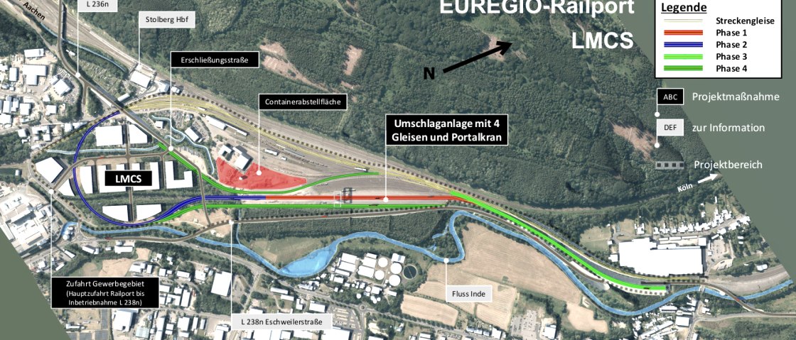 Dies ist die vorläufige Planung des Euregio Railports (Stand September 2023), © Kupferstadt Stolberg