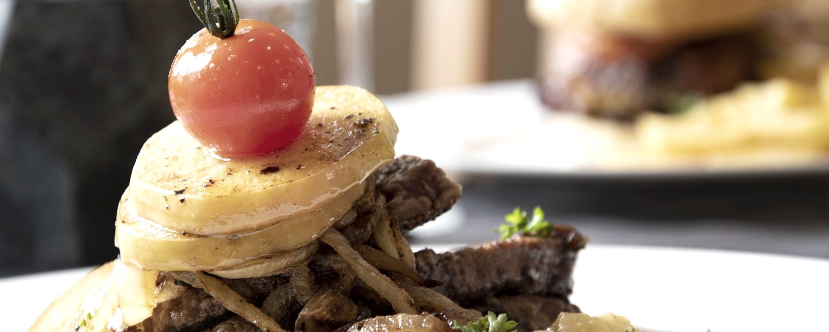 Burger in Brauers 800°C Restaurant, © Brauers Landarthotel