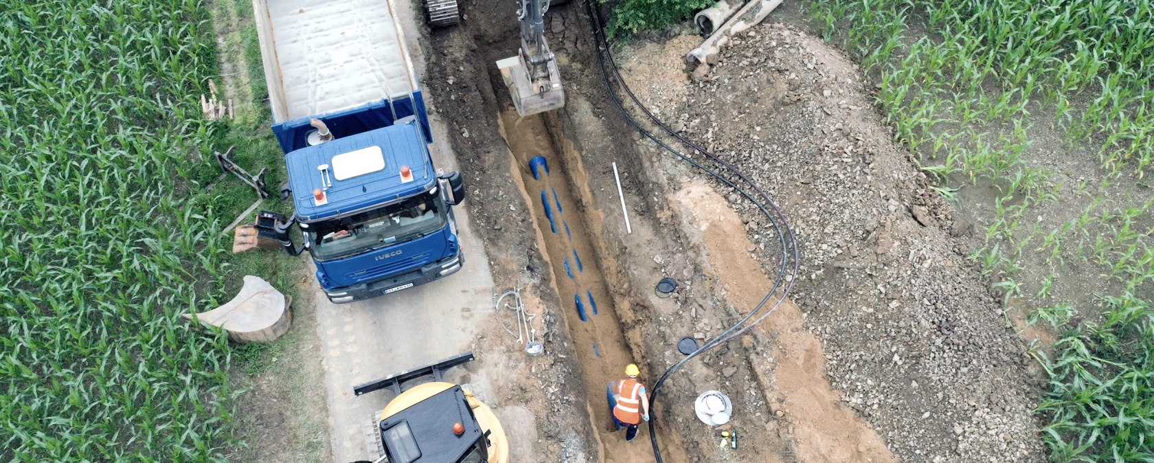 Kabel werden verlegt, &copy; SWT